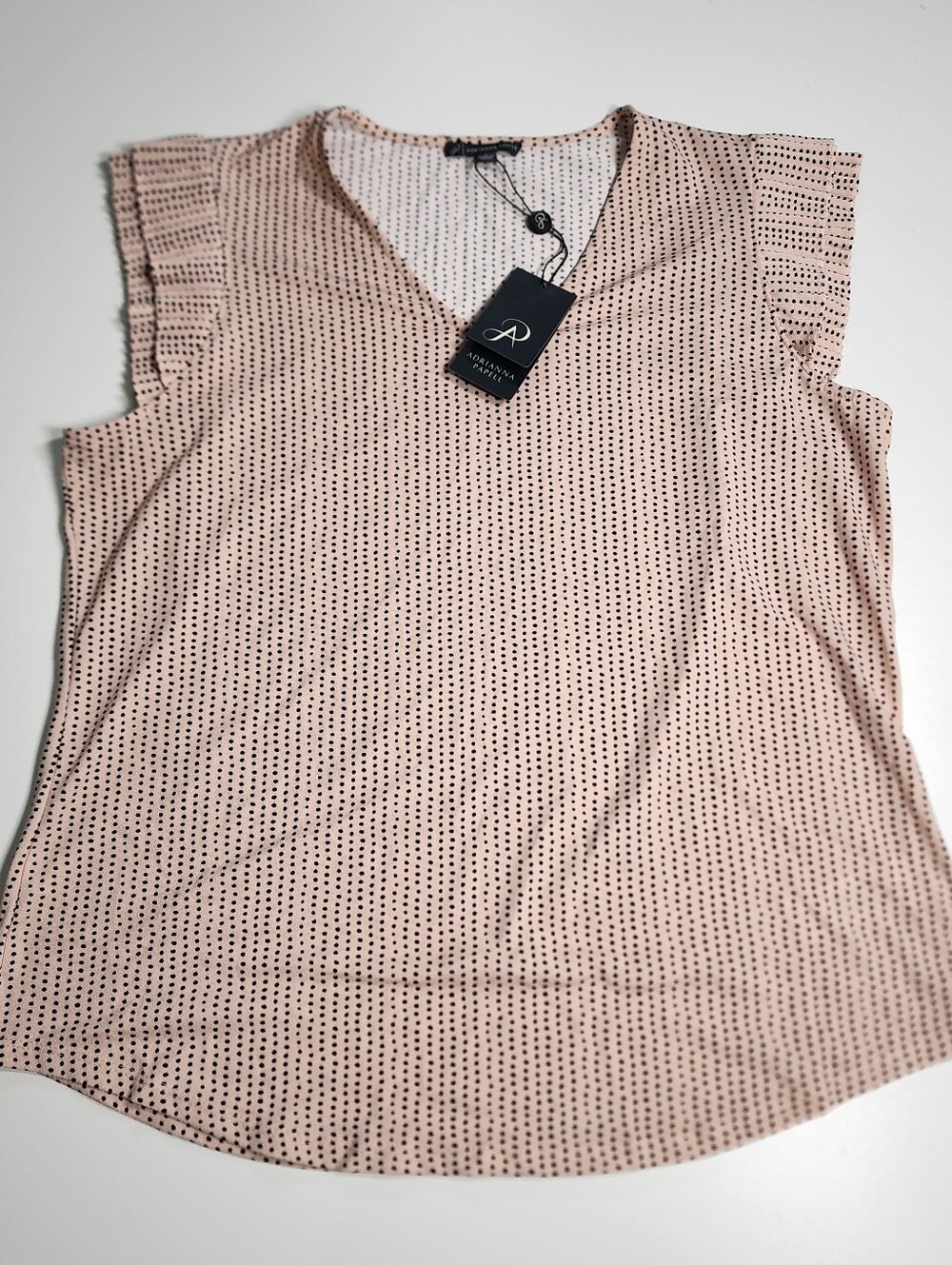 Adrianna Papell NWT Pleated Sleeve Print Knit Top Large